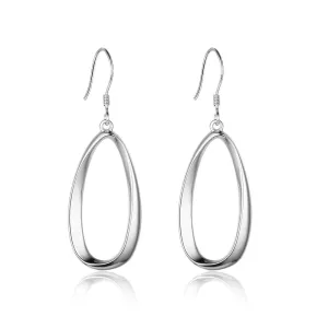 Irregular Elliptical Hollow Earring for Women- Exaggerated Drop Earrings for Women- Sterling Silver Earrings for Women