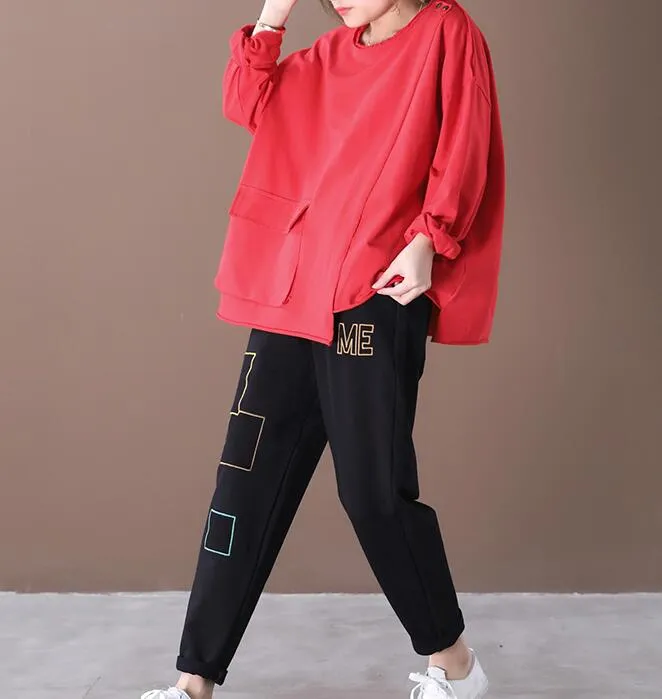 Irregular Hem Loose Blouse Women Tops WG961707