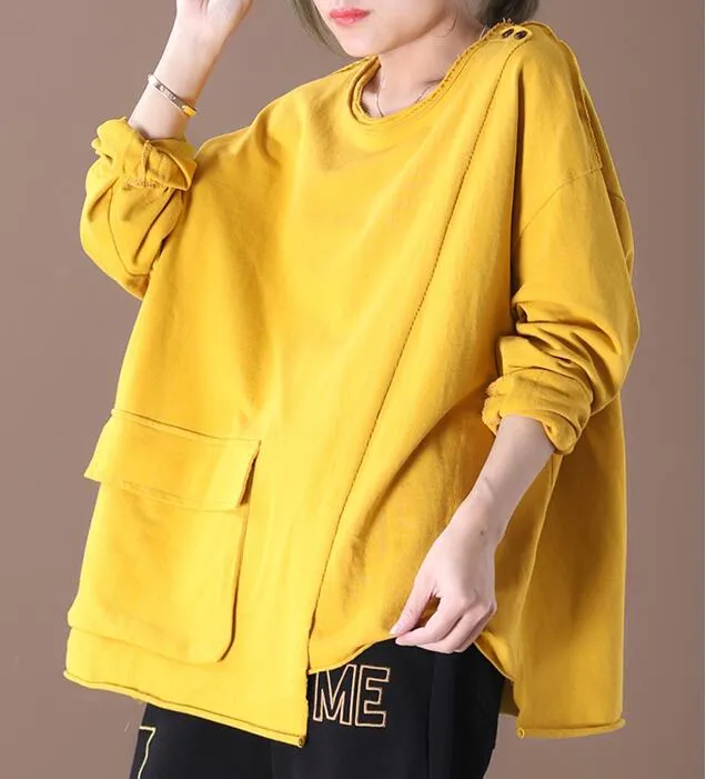 Irregular Hem Loose Blouse Women Tops WG961707