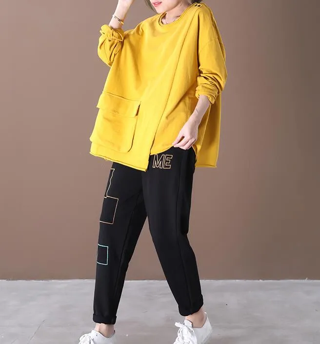 Irregular Hem Loose Blouse Women Tops WG961707