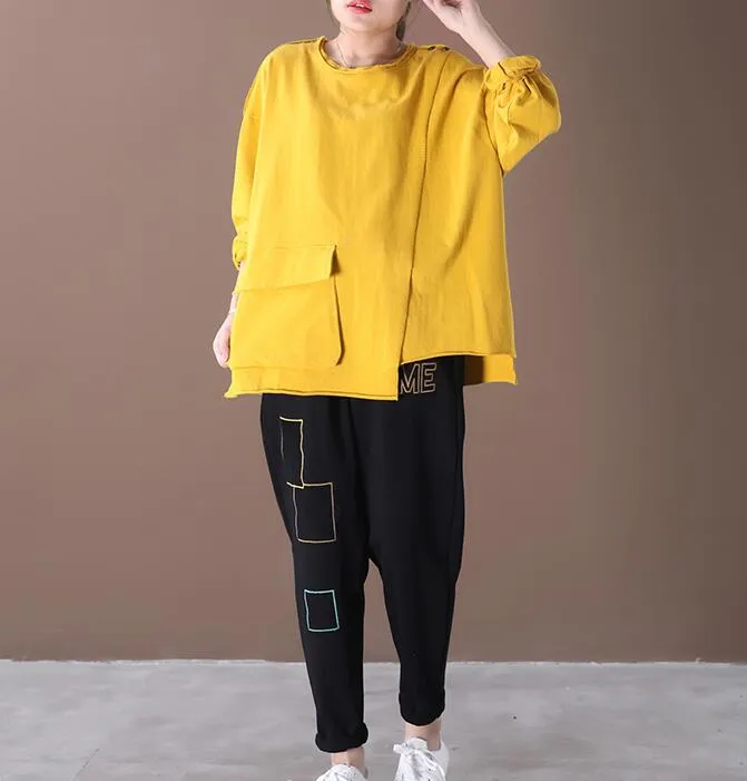 Irregular Hem Loose Blouse Women Tops WG961707