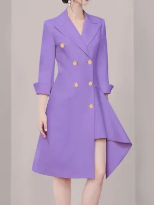 Irregular Notched Collar Blazer Dress