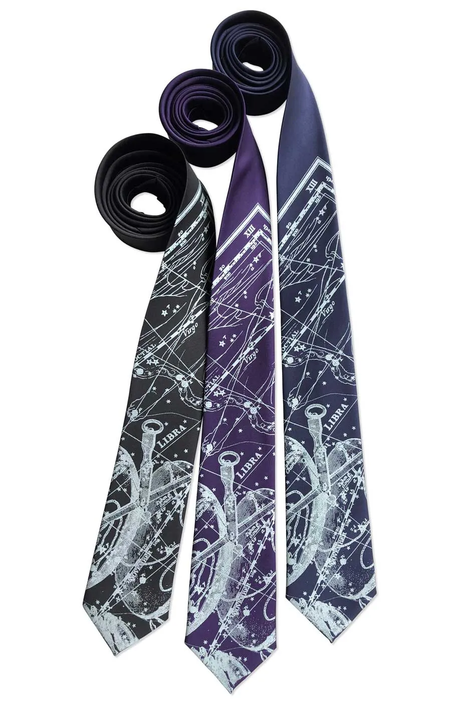 Libra Necktie, Scales Zodiac Constellation Print Tie