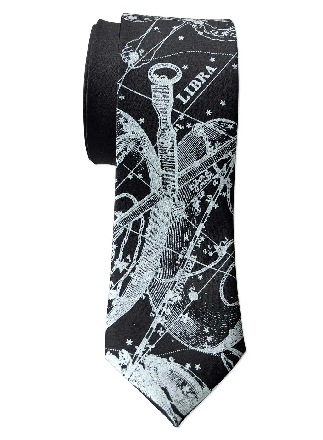 Libra Necktie, Scales Zodiac Constellation Print Tie