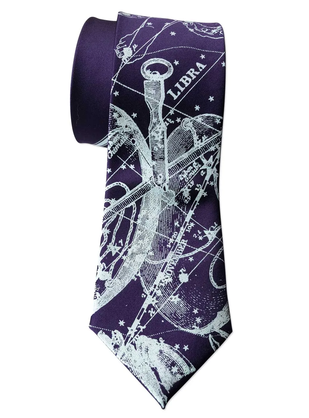 Libra Necktie, Scales Zodiac Constellation Print Tie