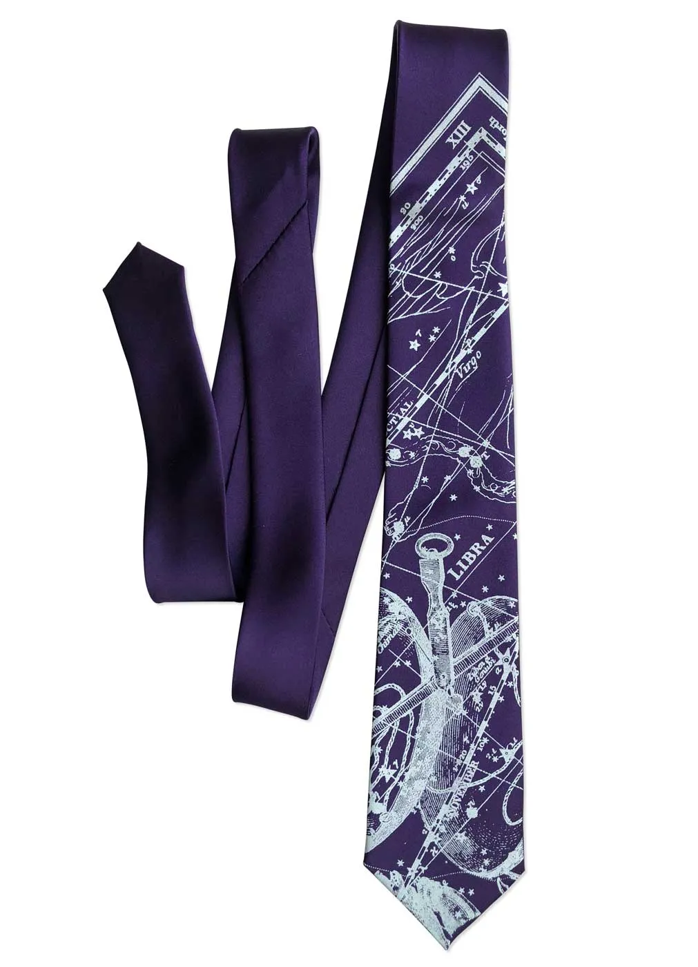 Libra Necktie, Scales Zodiac Constellation Print Tie