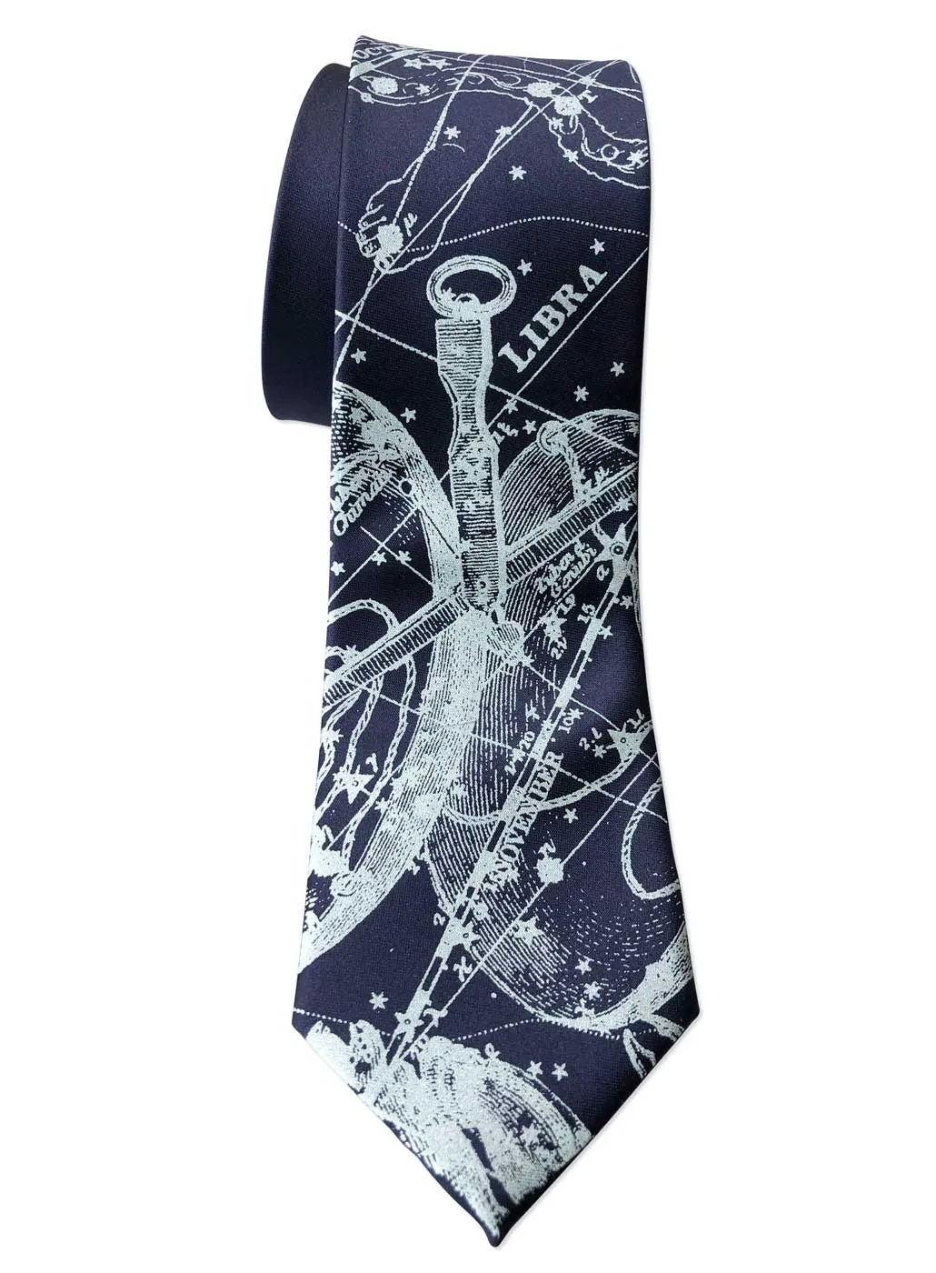 Libra Necktie, Scales Zodiac Constellation Print Tie