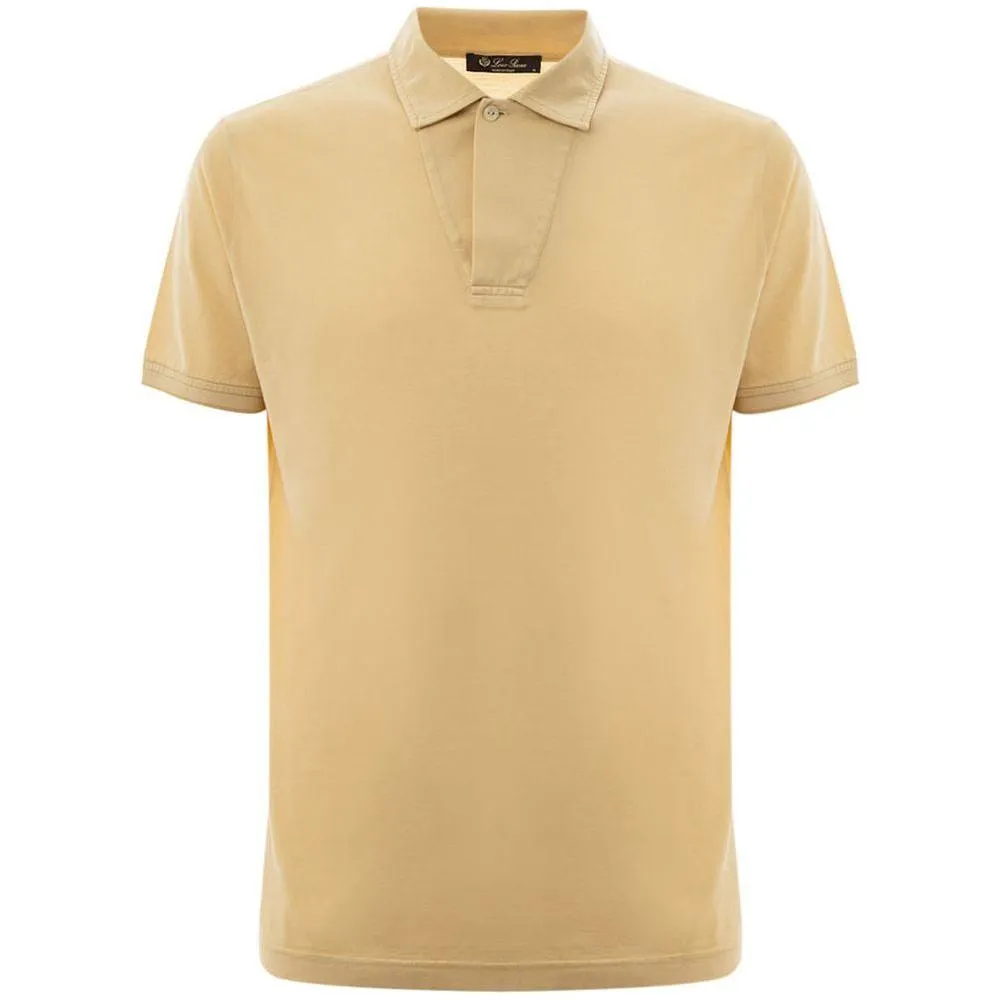 Loro Piana Yellow Silk Polo Shirt