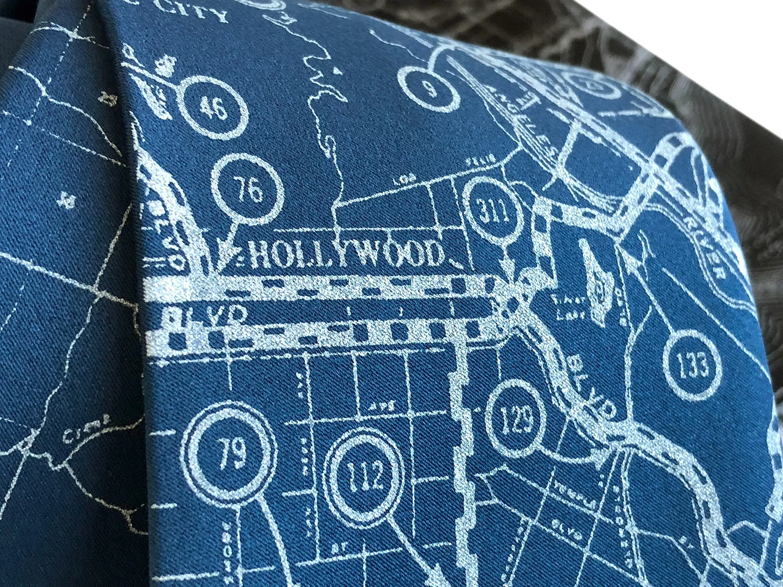 Los Angeles Map Necktie. Old California Map Print Tie