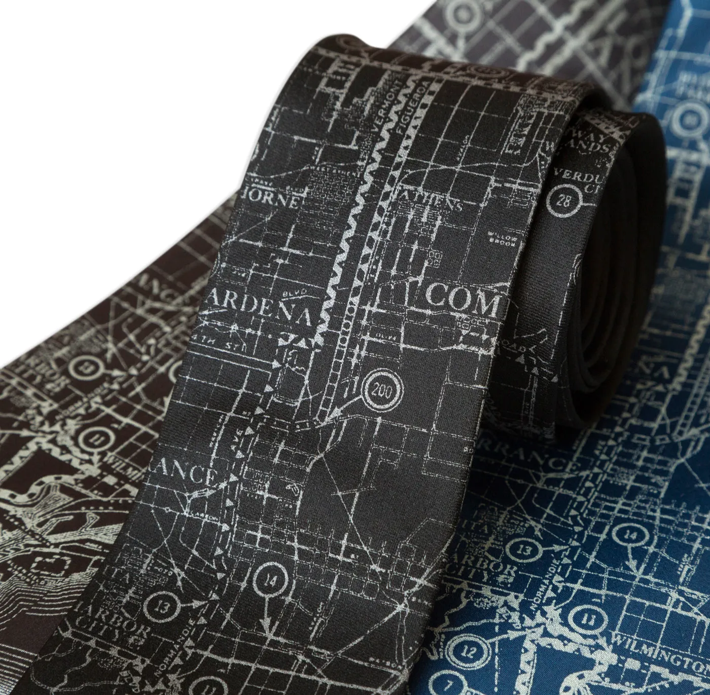 Los Angeles Map Necktie. Old California Map Print Tie