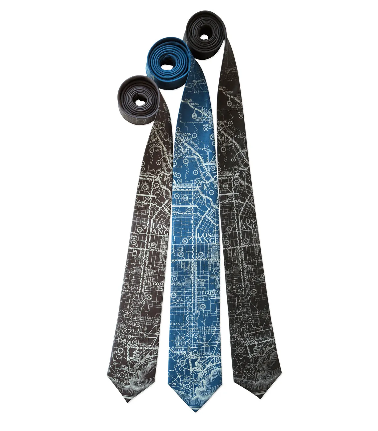 Los Angeles Map Necktie. Old California Map Print Tie