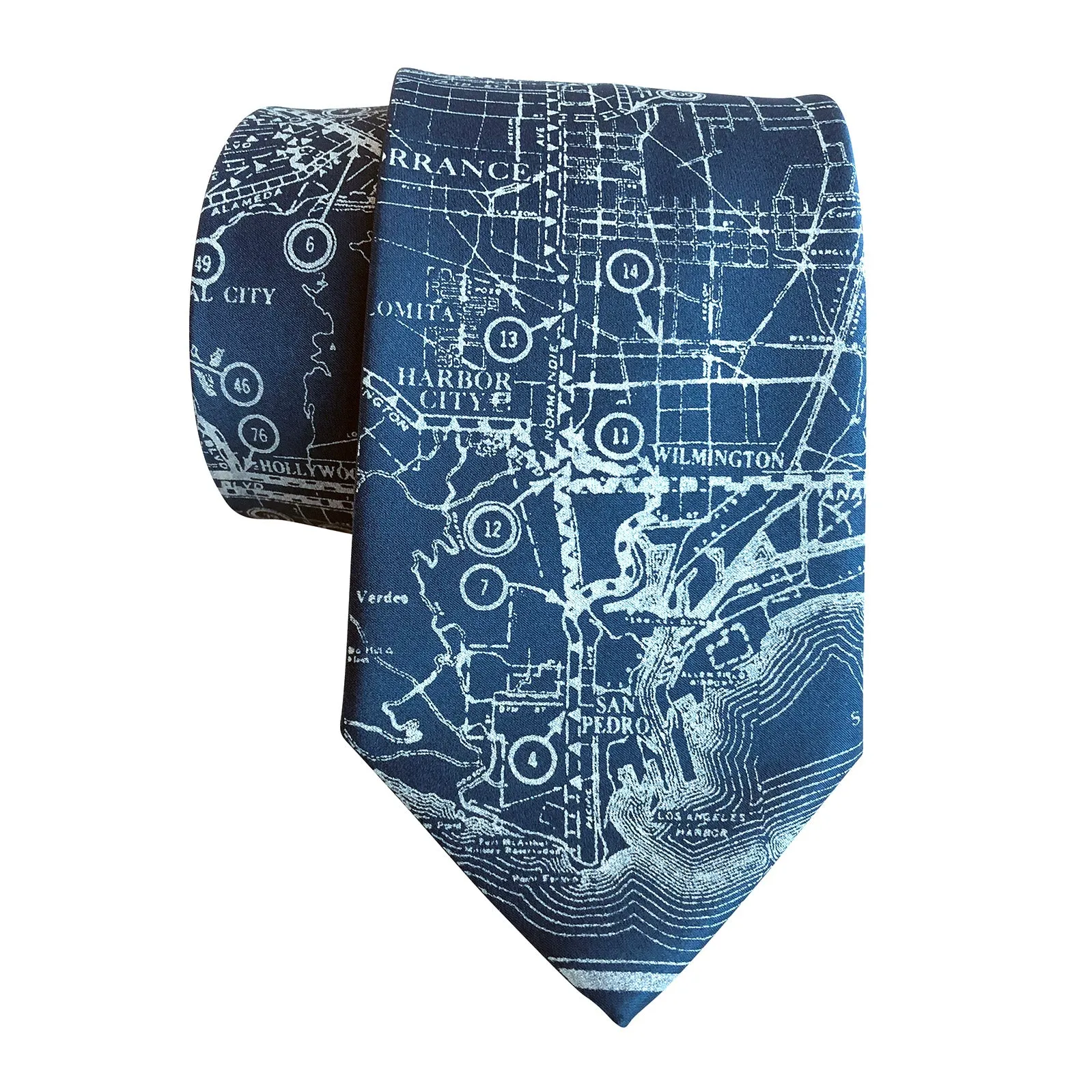 Los Angeles Map Necktie. Old California Map Print Tie