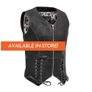 Love Lace Women's Motorcycle Leather Vest - Extreme Biker Leather