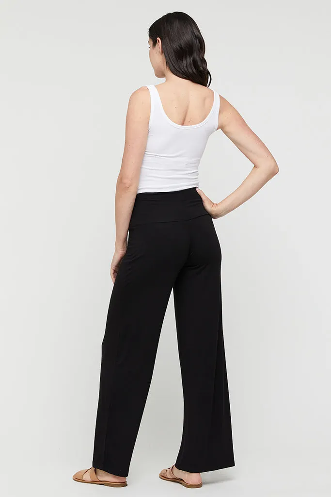 Luxe Wide Leg Maternity Pants - Black