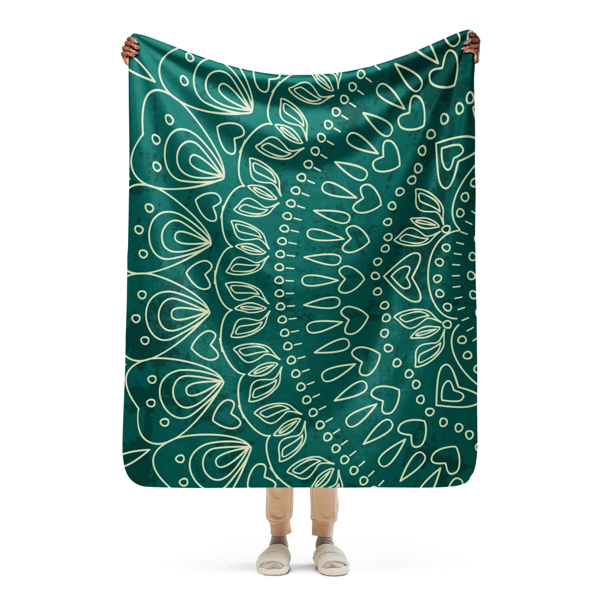 Mandala Sherpa blanket lioness-love