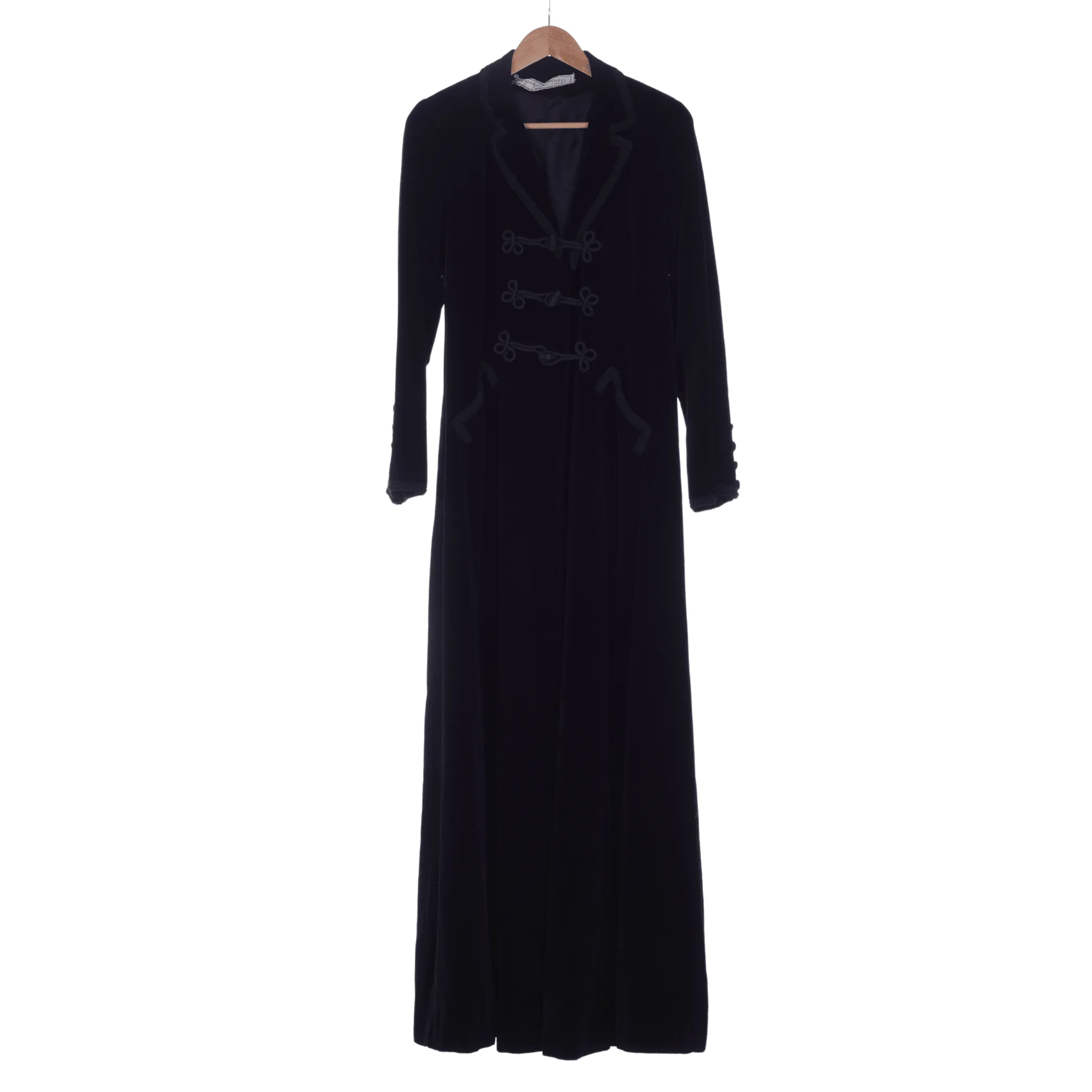 Marian McDonnell Velvet Black Long Sleeved Coat UK Size 10.