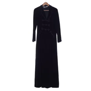 Marian McDonnell Velvet Black Long Sleeved Coat UK Size 10.