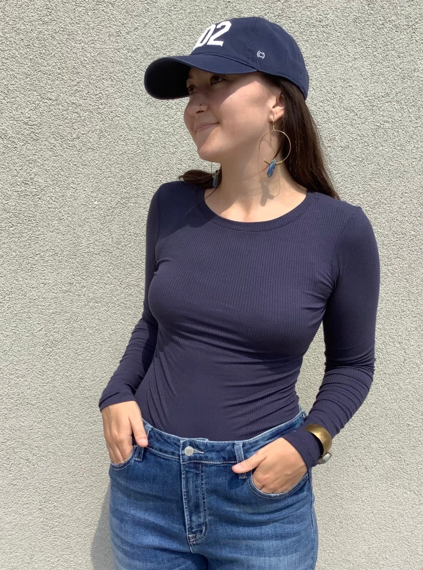 Marine Ribbed Top