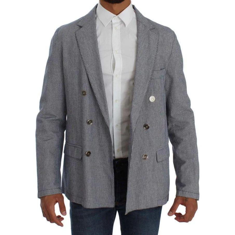 Master Coat Elegant Double-Breasted Blue Blazer