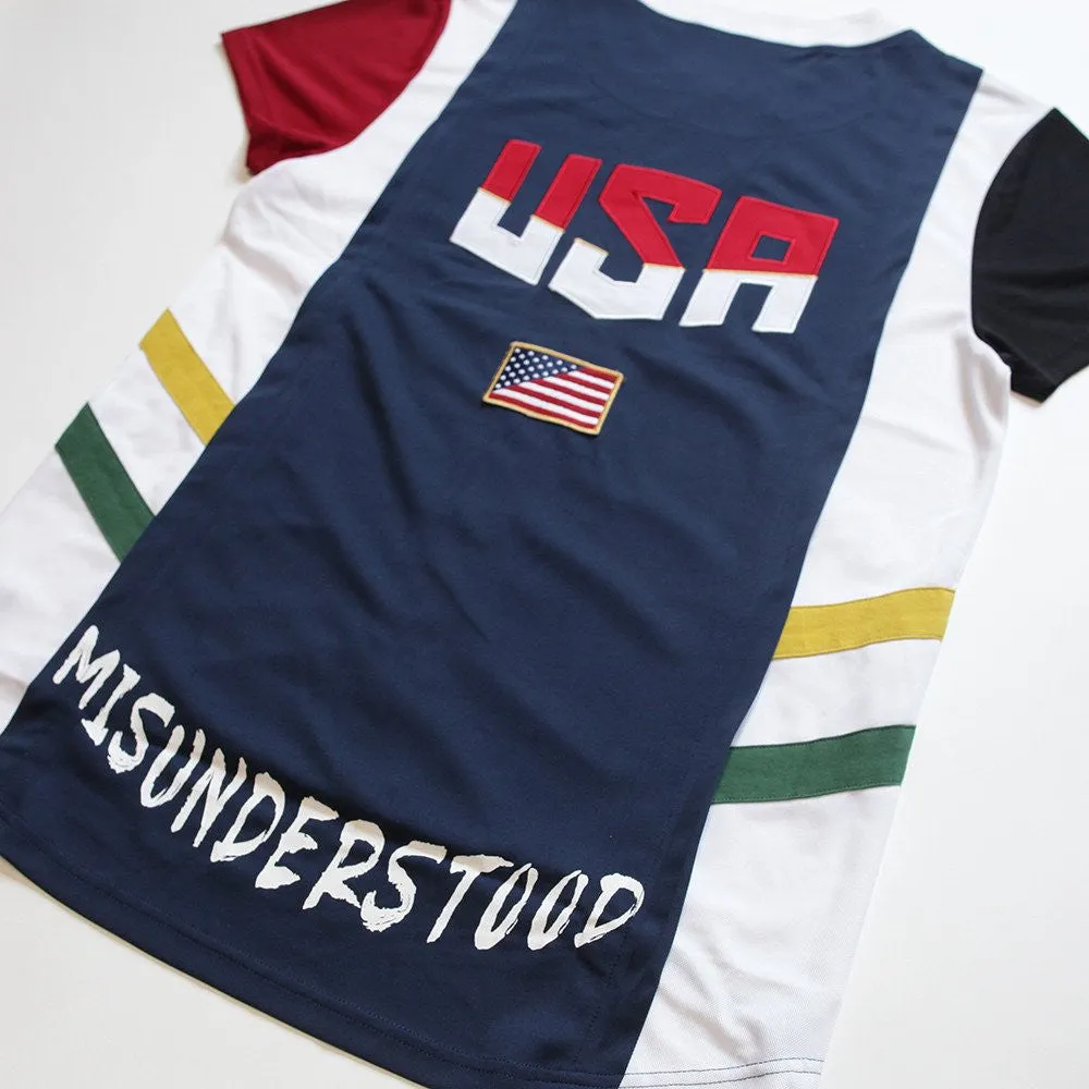 Misunderstood 1990's Color Panel USA Mesh Baseball Jersey