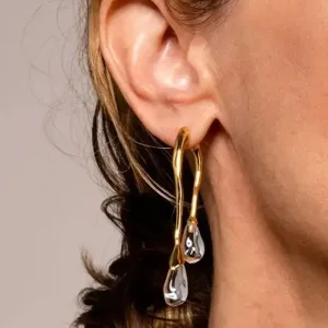 Modern Trendy Resin Teardrop Geometric Front Dangle Wedding New Earring