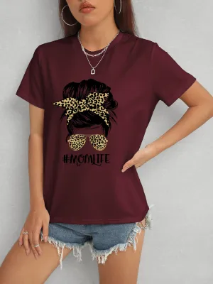 MOMLIFE Round Neck Short Sleeve T-Shirt