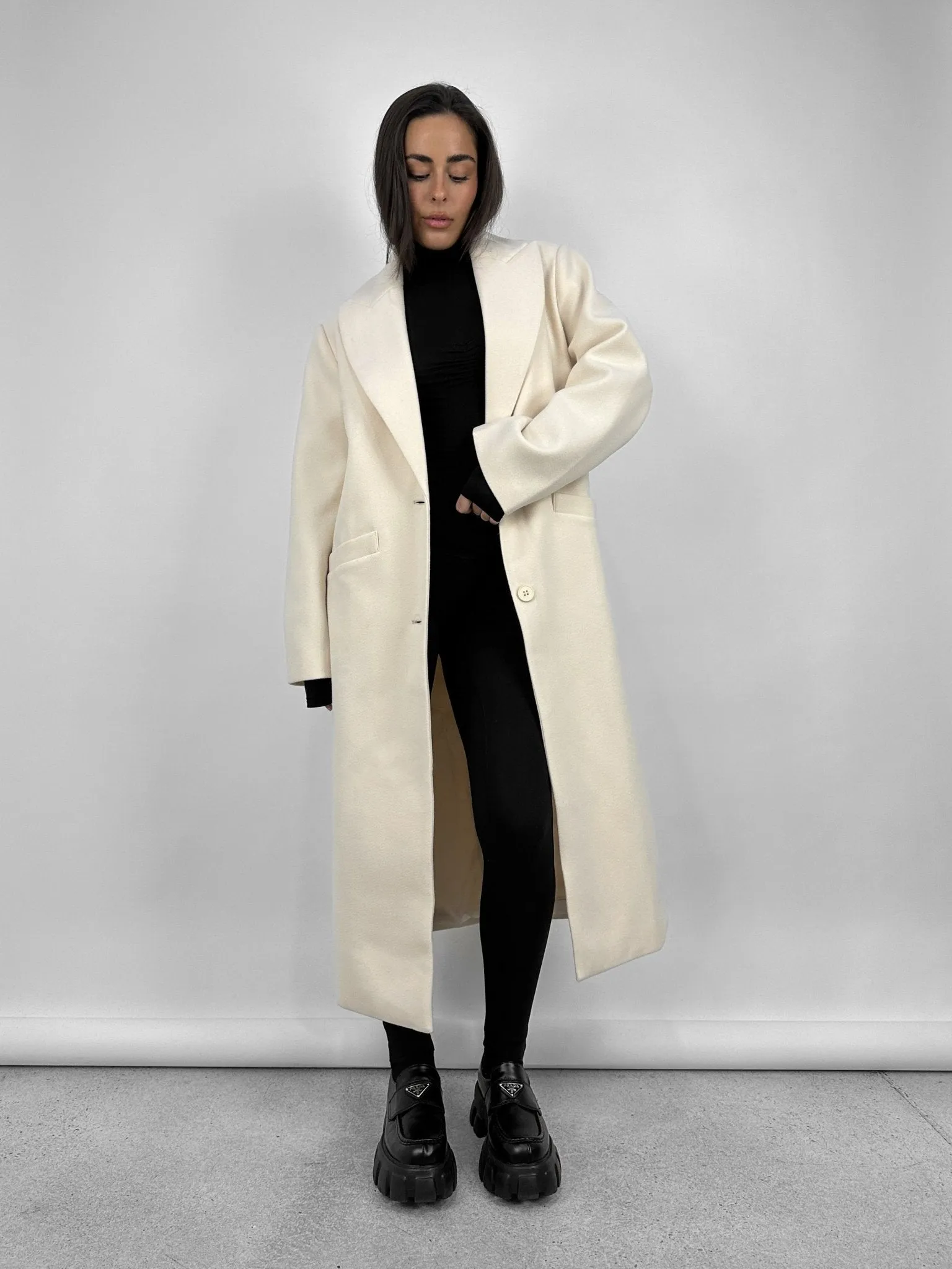 Monochrome Long Dad Coat