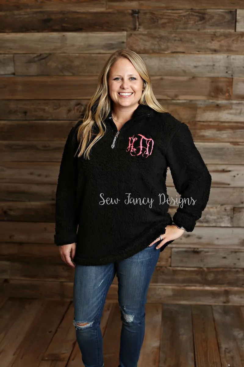 Monogrammed Sherpa Quarterzip Pullover