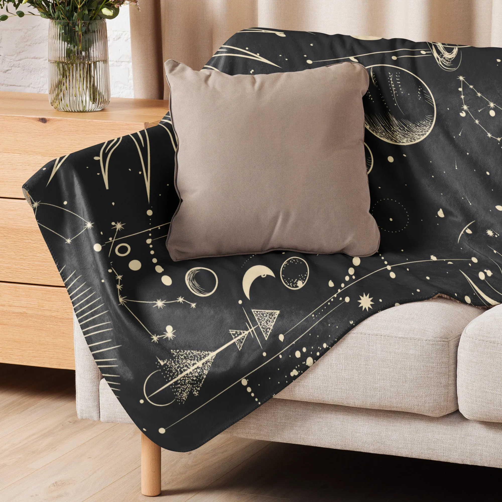 Moon and Stars Sherpa blanket lioness-love