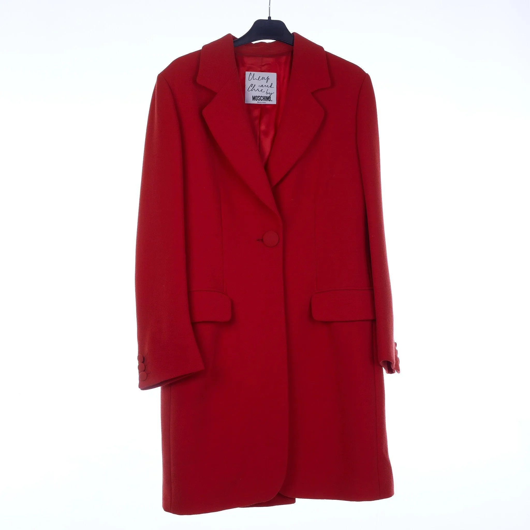 Moschino Wool Red Long Sleeved Coat UK Size 12