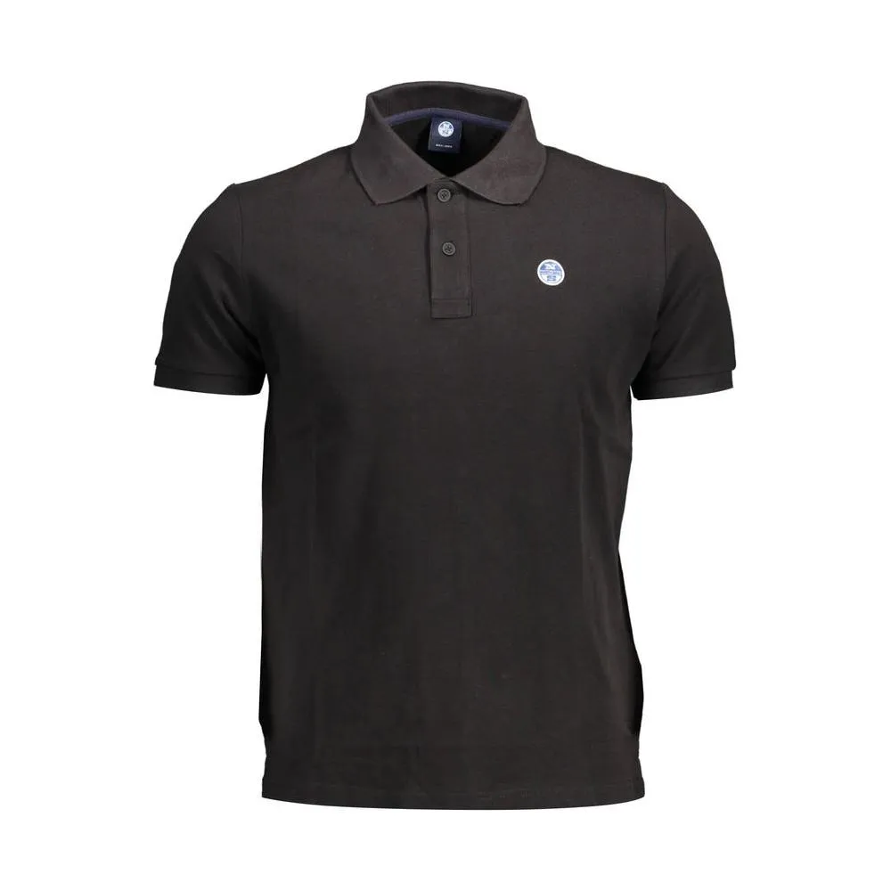 North Sails Black Cotton Men Polo Shirt