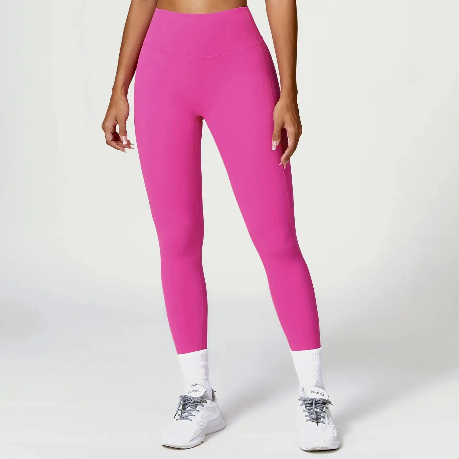 Nude High Waist Female Yoga Leggings - Breathable Running Sports Clothing