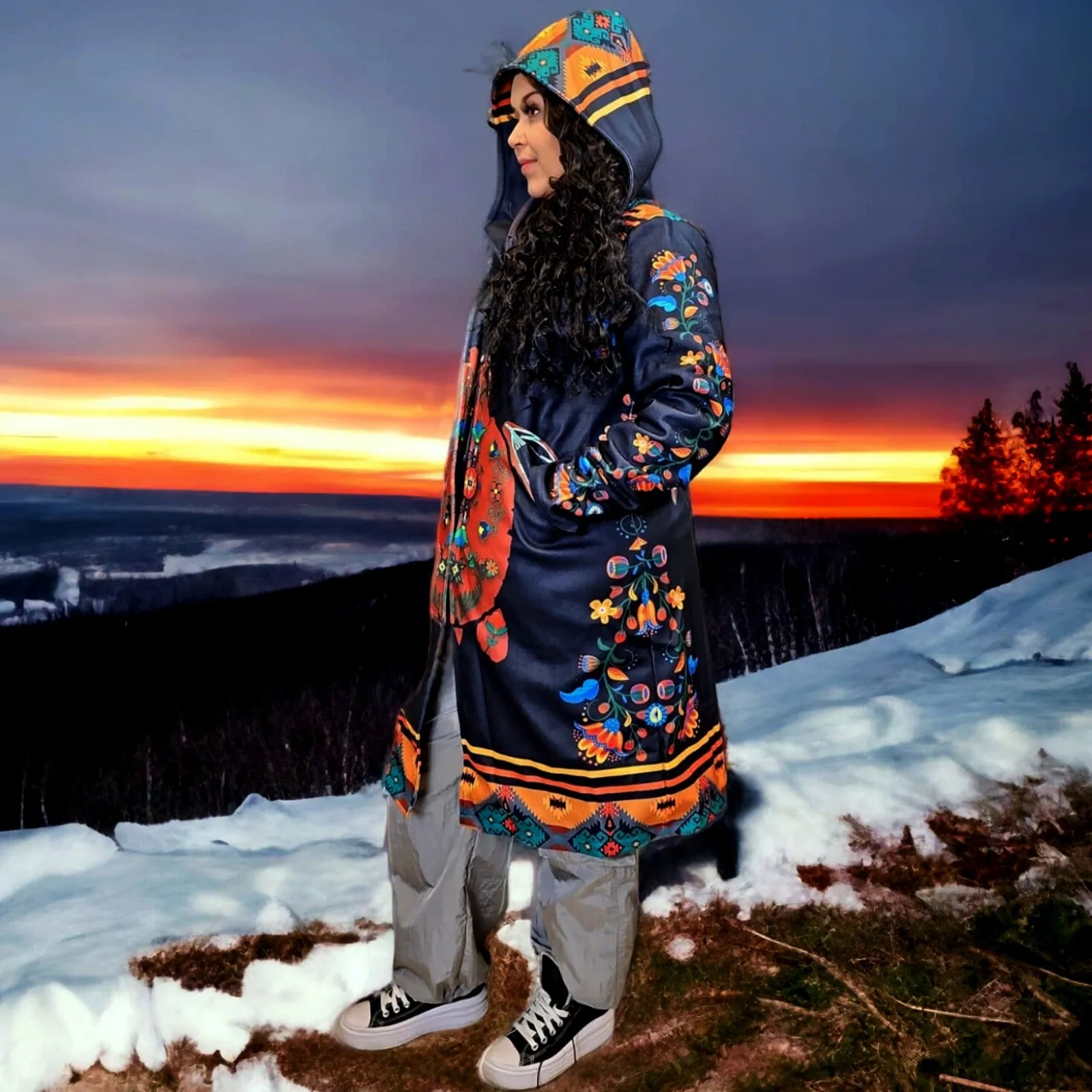 OLDTRIBES™ Long Coat (Turtle Island black) COLLECTION 2024