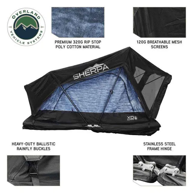 OVS XD Sherpa Hybrid Soft Shell Roof Top Tent, Blue Body & Black Rainfly