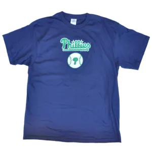 Philadelphia Phillies SAAG Women Navy Green Baseball Loose Cotton T-Shirt