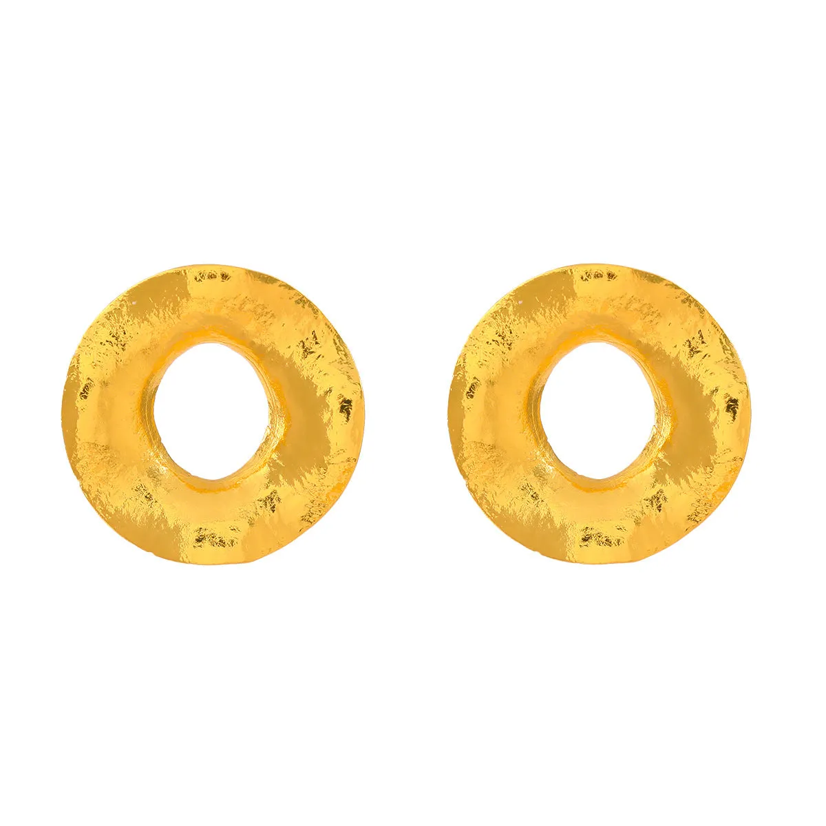 Pre Order:  Flat Irregular Circle Earrings