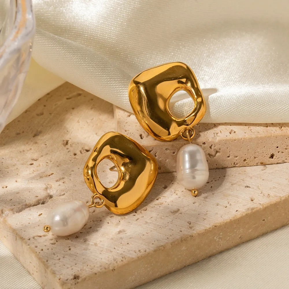 Pre Order:  Fresh Water Pearl Gold-Plated Earrings