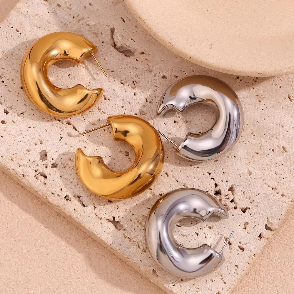 Pre Order:  Gold Irregular Chunky Hoop Earrings