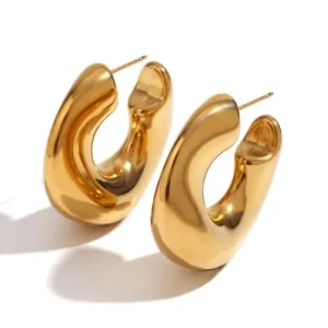 Pre Order:  Gold Irregular Chunky Hoop Earrings