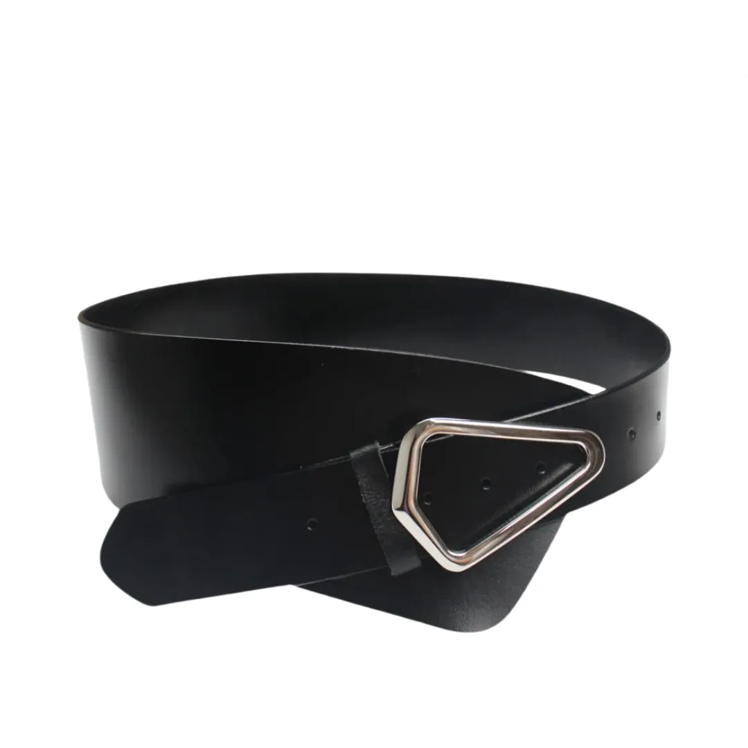 Pre Order:  Irregular Leather Cinch Strap Belt