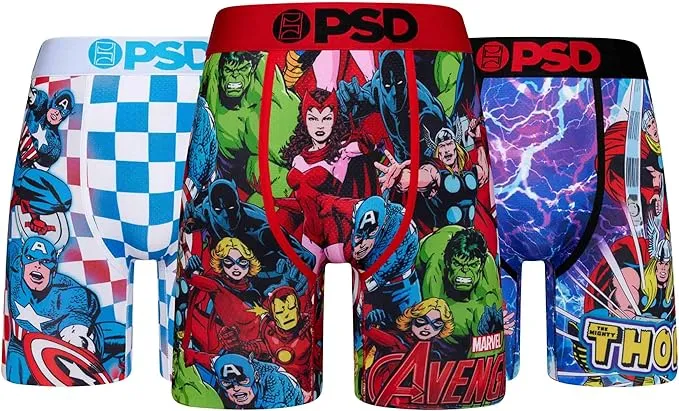 PSD Men's Marvel 3-Pack Boxer Briefs