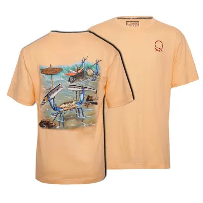 Qassar Half Sleeve Cotton T-Shirt - Crab Peach