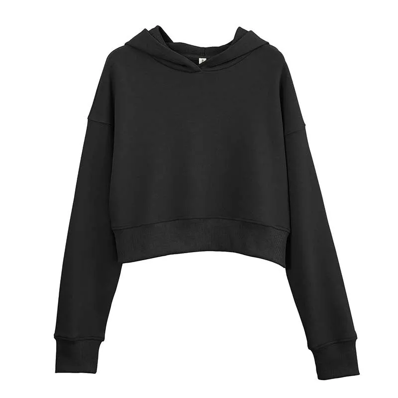 Short Sweater Sexy Cropped Sexy Women Outdoor Pullover Hooded Fitness Sportswear Long Sleeve Women