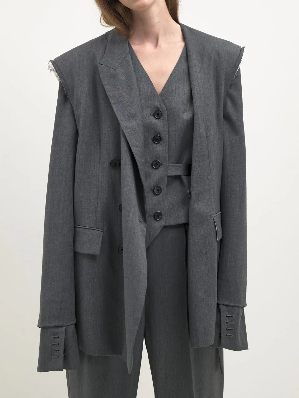 Signature off sleeve origami blazer