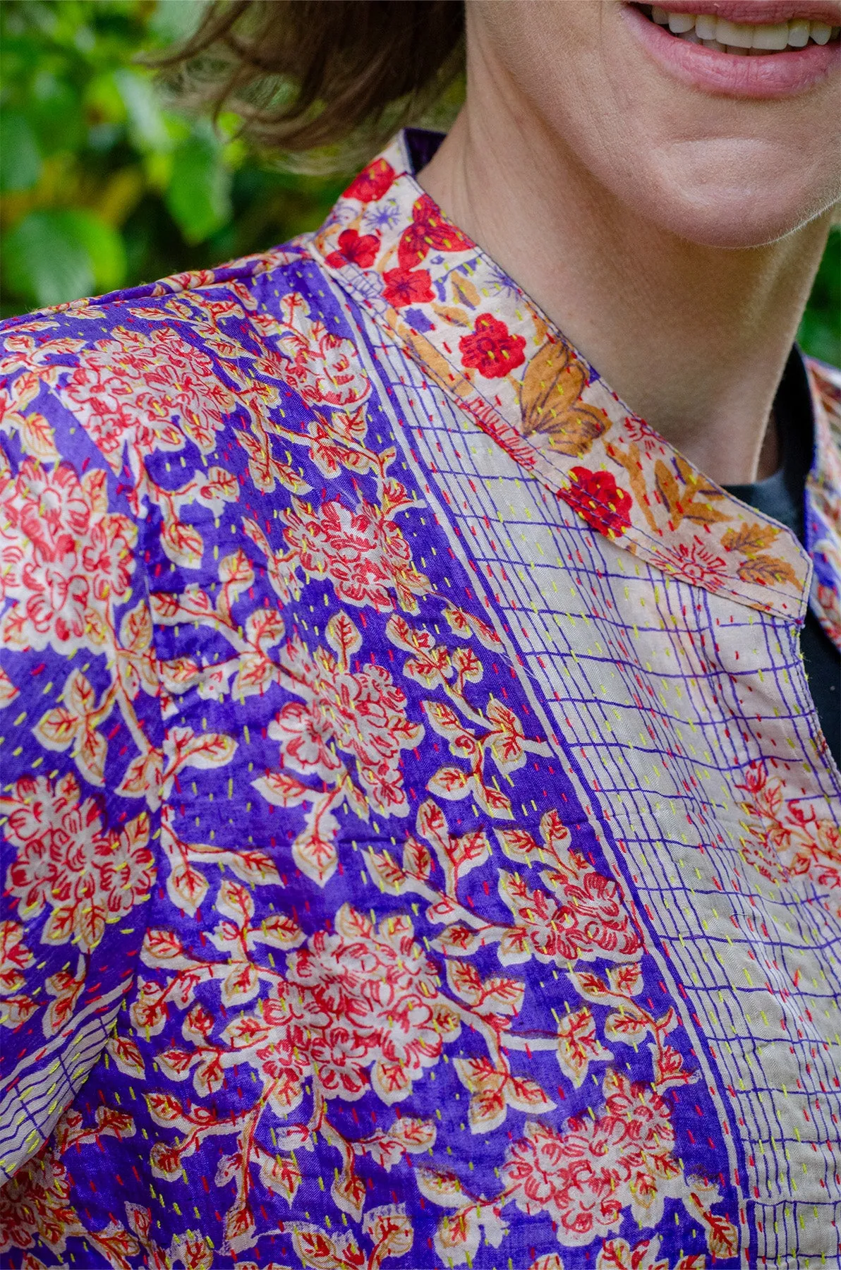 Silk Kantha Jacket | Iris | Large *SAMPLE*