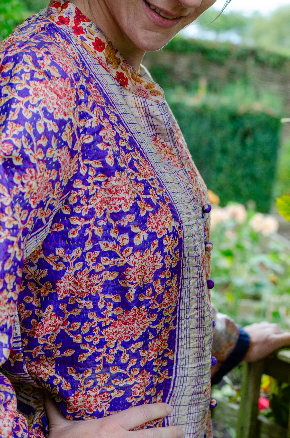 Silk Kantha Jacket | Iris | Large *SAMPLE*