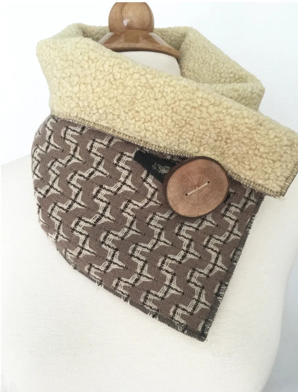 Simply Taupe Upcycled Neckwarmer One-of-a-Kind