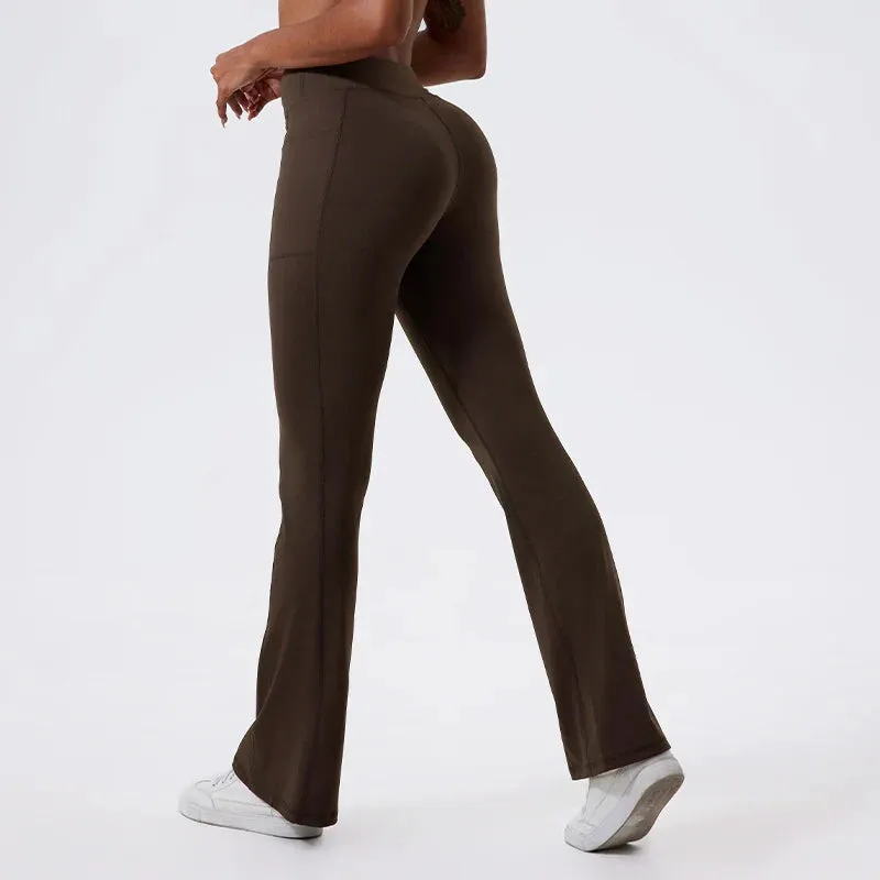 Soft Fabric Dance Women Push Up Flared Pant Fitness Yoga Tights High Quality Sports Leggings