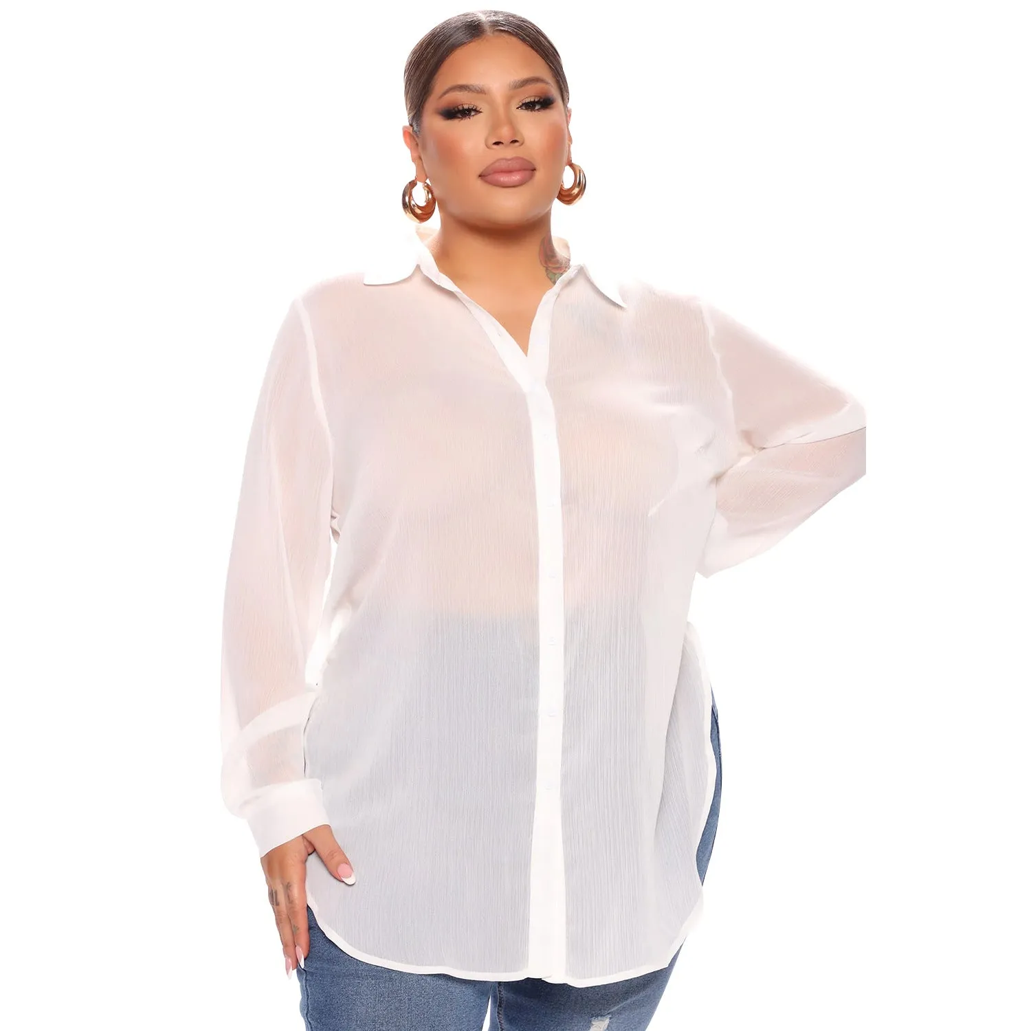 Summer Women Clothing Long Sleeve Shirt Sexy See through Sun Protection Clothing Women