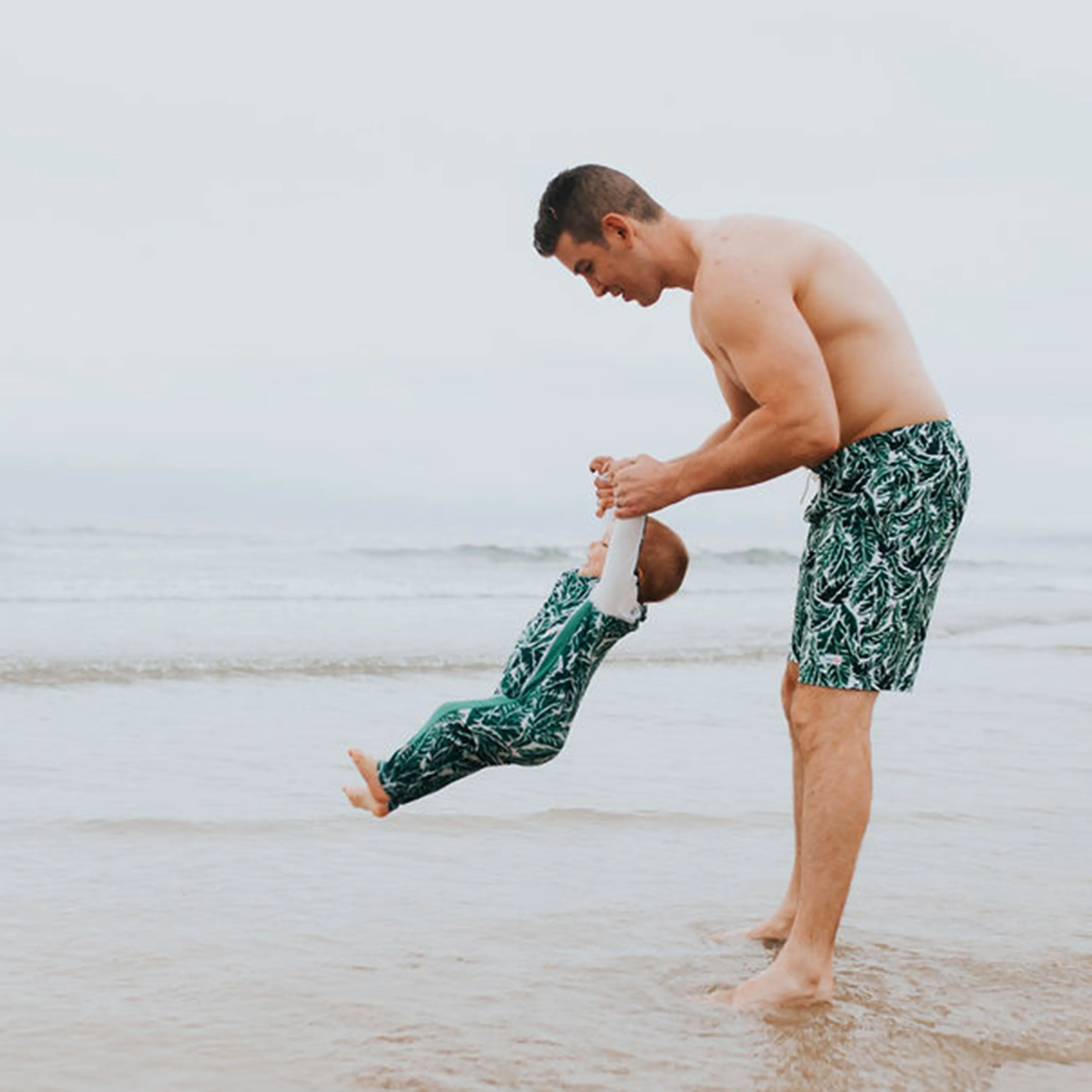 Sunsuit - Long Sleeve Romper Swimsuit | "Palm Leaf"